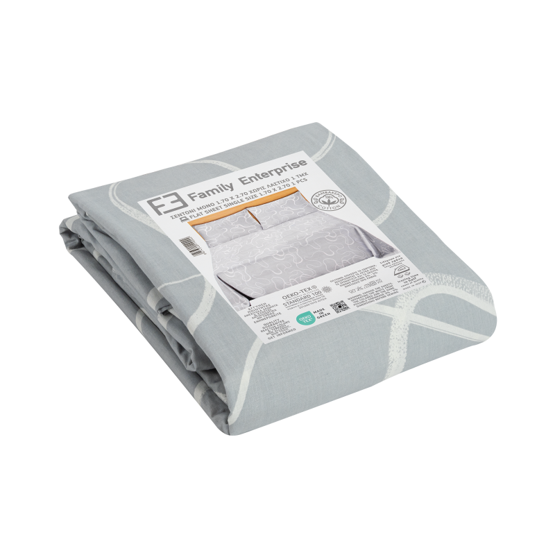 Σεντόνι μονό 1,70 Χ 2,70 βαμβακερό 100% χωρίς λάστιχο εμπριμέ 007434011Σ54