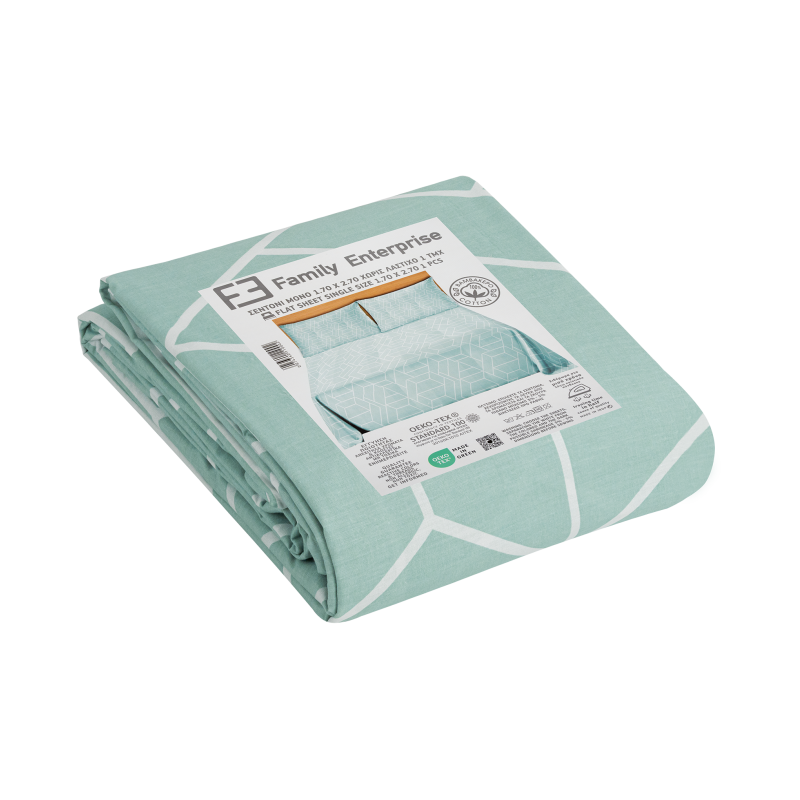 Σεντόνι μονό 1,70 Χ 2,70 βαμβακερό 100% χωρίς λάστιχο εμπριμέ 007434011Σ56