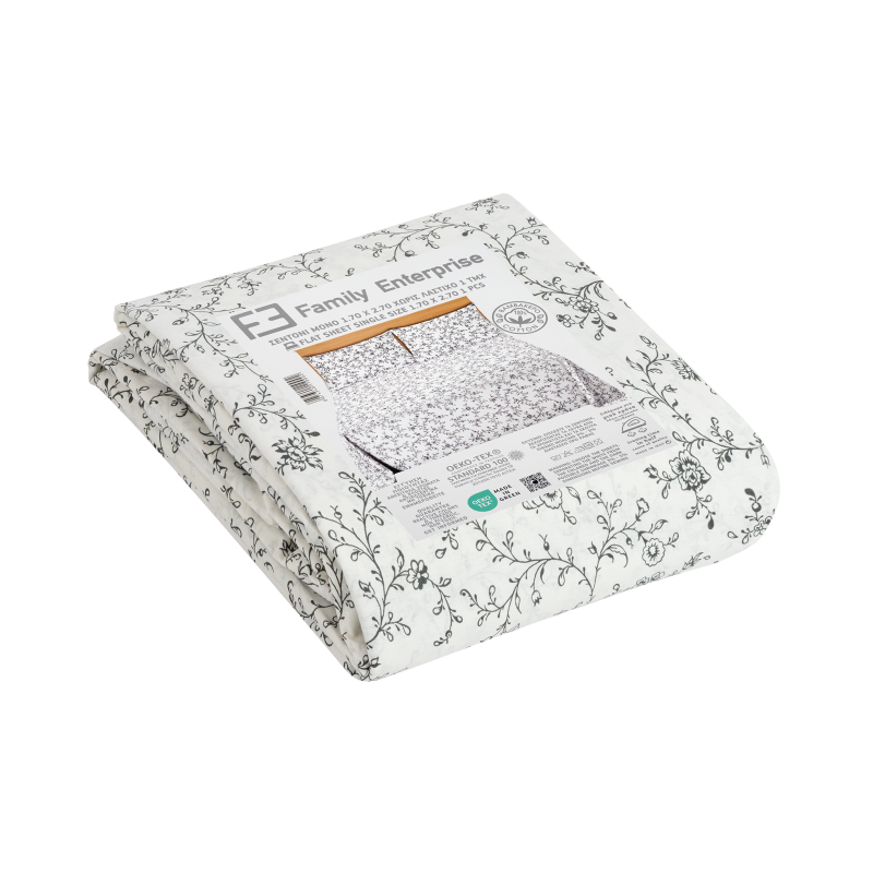 Σεντόνι μονό 1,70 Χ 2,70 βαμβακερό 100% χωρίς λάστιχο εμπριμέ 007434011Σ58