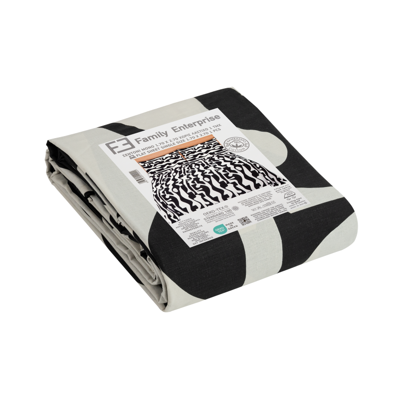 Σεντόνι μονό 1,70 Χ 2,70 βαμβακερό 100% χωρίς λάστιχο εμπριμέ 007434011Σ62