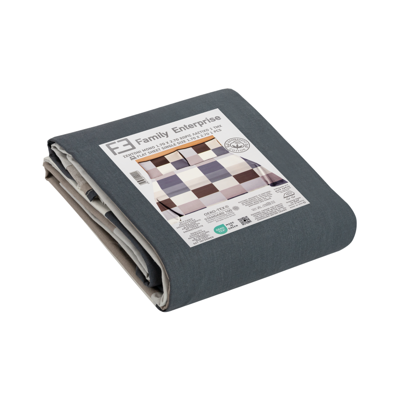 Σεντόνι μονό 1,70 Χ 2,70 βαμβακερό 100% χωρίς λάστιχο εμπριμέ 007434011Σ65