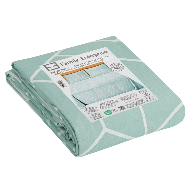 Σεντόνι υπέρδιπλο χωρίς λάστιχο Βαμβακερό 100% 240x270 εμπριμέ 007436011Σ56