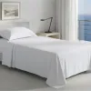 Σεντόνι Λευκό Ριγέ Βαμβακοσατέν 180x290 300 Κλωστές Βαμβακερό 60% Πολυέστερ 40% 008065011