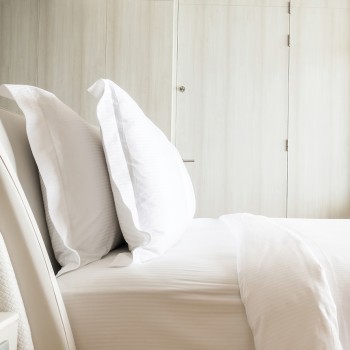 Σεντόνι Λευκό Ριγέ Βαμβακοσατέν 250x290 300 Κλωστές Βαμβακερό 60% Πολυέστερ 40% 008056011