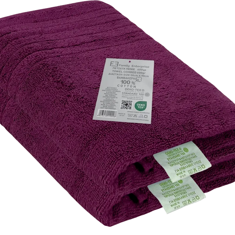 Σετ 2τμχ Πετσέτες Προσώπου 50 Χ 90 600γρ Πενιέ Βαμβακερές 100% 002196011Χ8