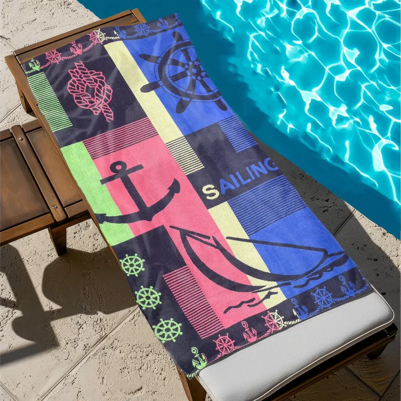 Πετσέτα Θαλάσσης Βαμβακερή 100% Αιγύπτου 90x170 013008011Σ74