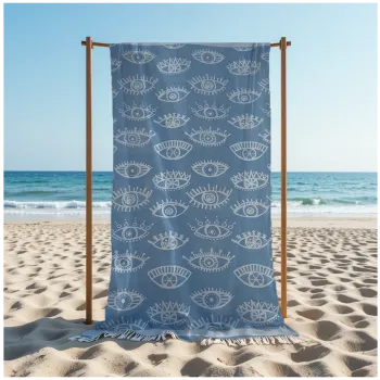 Πετσέτα Θαλάσσης 90x185 Βαμβακερή 100% Πεστεμάλ Αιγύπτου 013007011Σ103