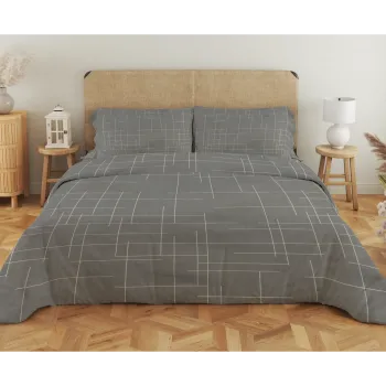 Σεντόνι υπέρδιπλο με λάστιχο Βαμβακερό 100% 180x200+35 εμπριμέ 007435011Σ68