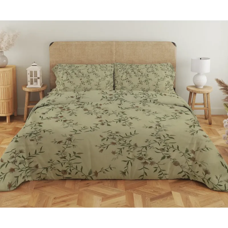 Σεντόνι υπέρδιπλο με λάστιχο Βαμβακερό 100% 180x200+35 εμπριμέ 007435011Σ70