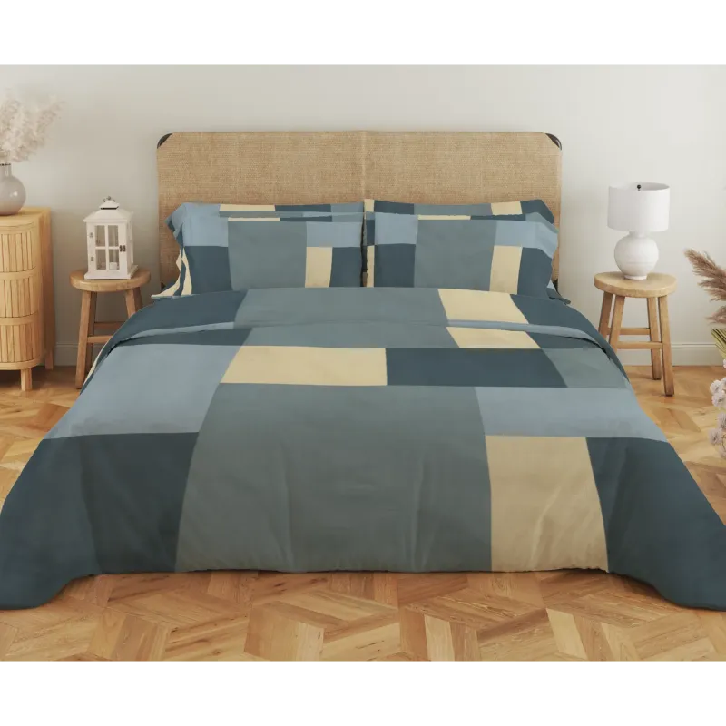 Σεντόνι υπέρδιπλο με λάστιχο Βαμβακερό 100% 180x200+35 εμπριμέ 007435011Σ72