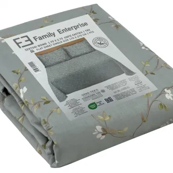 Σεντόνι μονό 1,70 Χ 2,70 βαμβακερό 100% χωρίς λάστιχο εμπριμέ 007434011Σ73