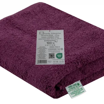 Πετσέτα Σώματος 70 Χ 1,30 Πενιέ Βαμβακερή 100% 450γρ 002186011Χ38