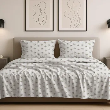 Σετ 3 τμχ σεντόνι υπέρδιπλο 2,40 Χ 2,70 χωρίς λάστιχο βαμβακερό 100% εμπριμέ 001001011Σ63