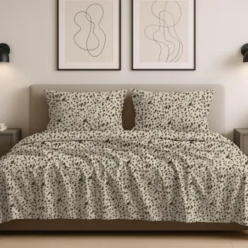 Σετ 3 τμχ σεντόνι υπέρδιπλο 2,40 Χ 2,70 χωρίς λάστιχο βαμβακερό 100% εμπριμέ 001001011Σ74