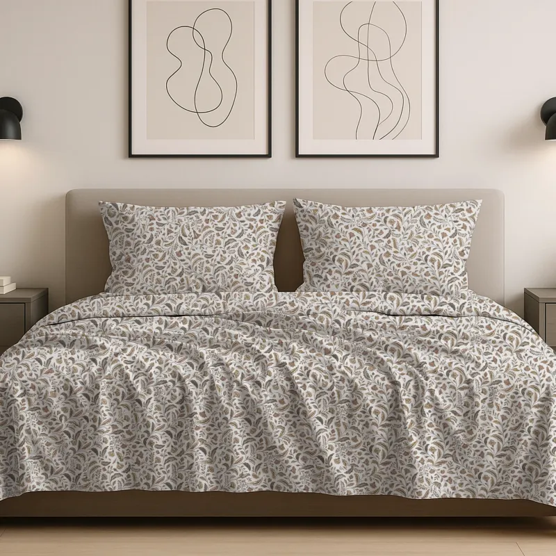 Σετ 3 τμχ σεντόνι υπέρδιπλο 2,40 Χ 2,70 χωρίς λάστιχο βαμβακερό 100% εμπριμέ 001001011Σ75