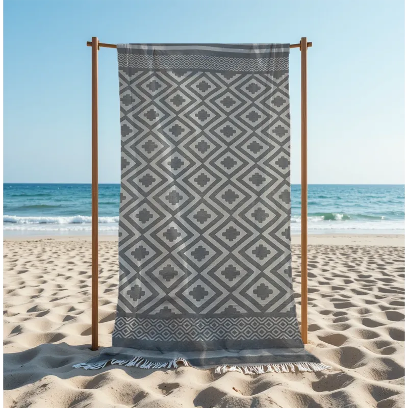 Πετσέτα Θαλάσσης 90x185 Βαμβακερή 100% Πεστεμάλ Αιγύπτου 013007011Σ93s