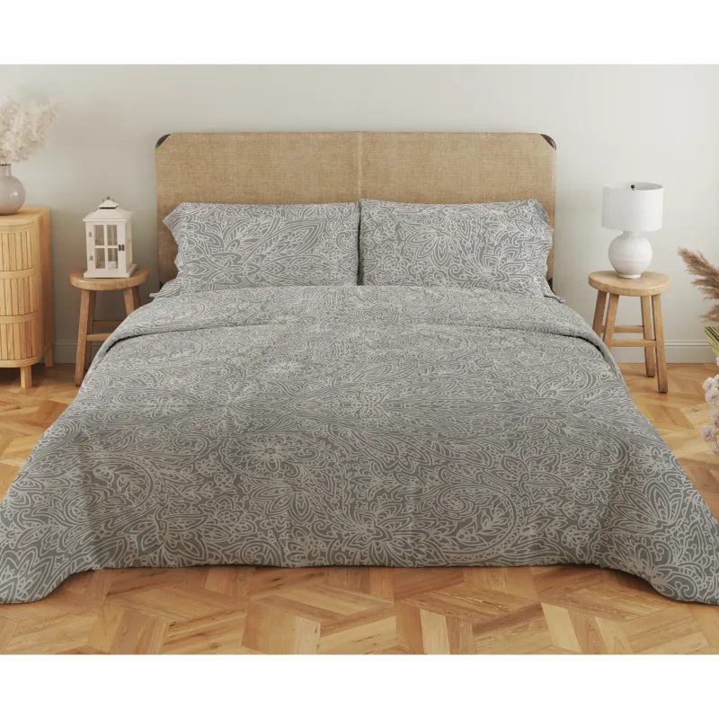 Σεντόνι υπέρδιπλο με λάστιχο Βαμβακερό 100% 180x200+35 εμπριμέ 007435011Σ11