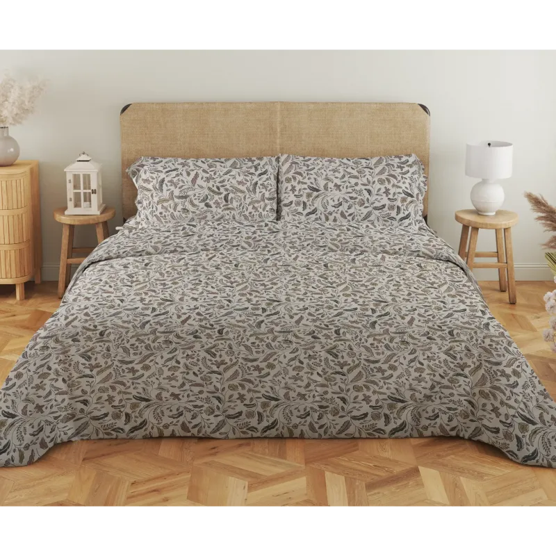 Σεντόνι υπέρδιπλο με λάστιχο Βαμβακερό 100% 180x200+35 εμπριμέ 007435011Σ75