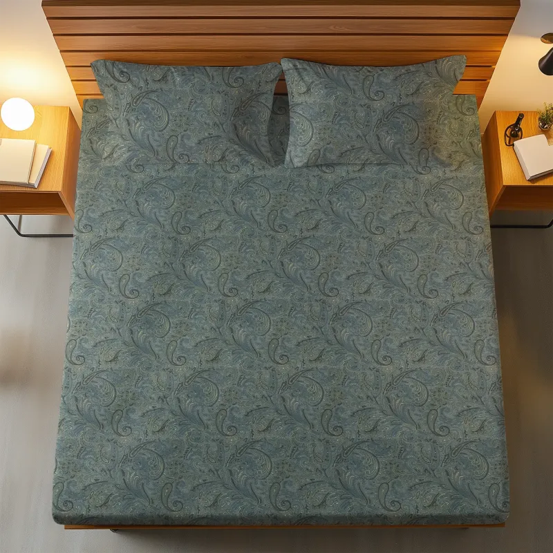 Σετ σεντόνι 3τμχ υπέρδιπλο με λάστιχο 180x200+35 Βαμβακερό 100% εμπριμέ 002047011Σ60