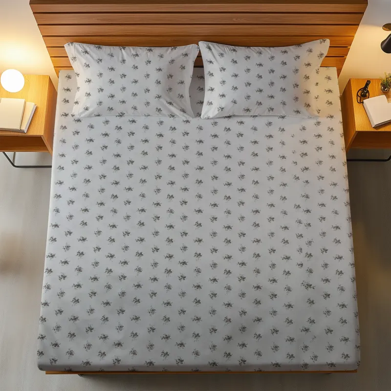 Σετ σεντόνι 3τμχ υπέρδιπλο με λάστιχο 180x200+35 Βαμβακερό 100% εμπριμέ 002047011Σ63