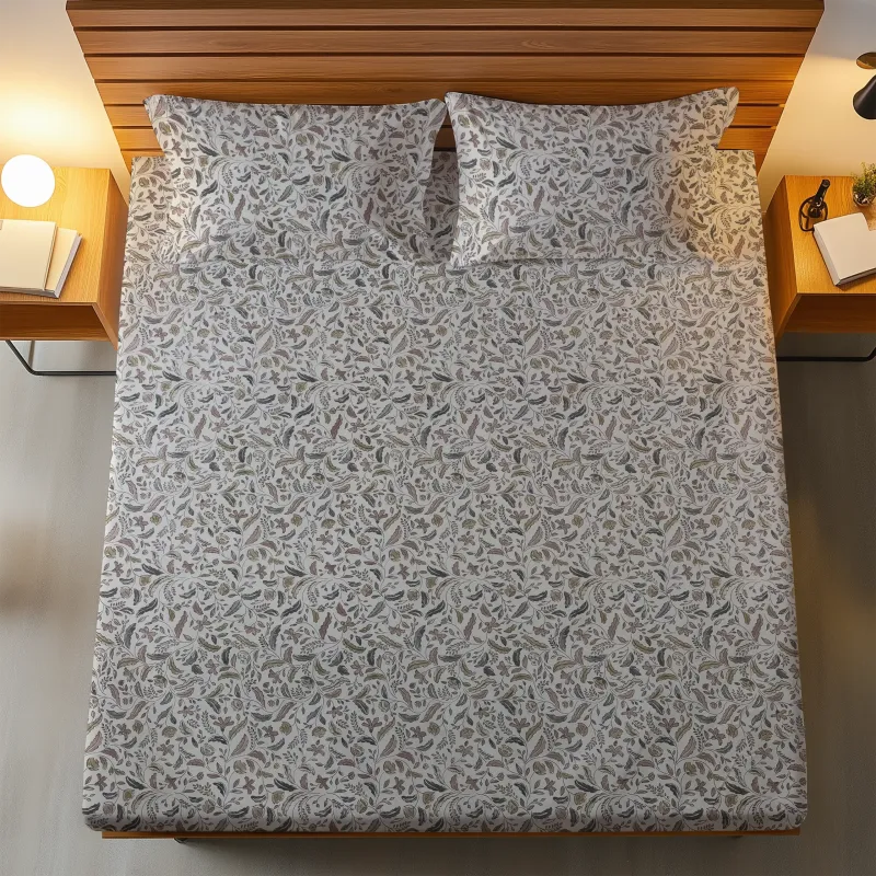 Σετ σεντόνι 3τμχ υπέρδιπλο με λάστιχο 180x200+35 Βαμβακερό 100% εμπριμέ 002047011Σ75