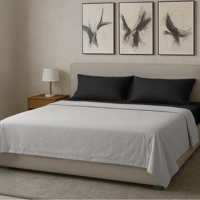 Σετ σεντόνια 4τμχ υπέρδιπλα 240x270-180x200+35 Βαμβακερά 100% μονόχρωμα 007446011Χ80-82