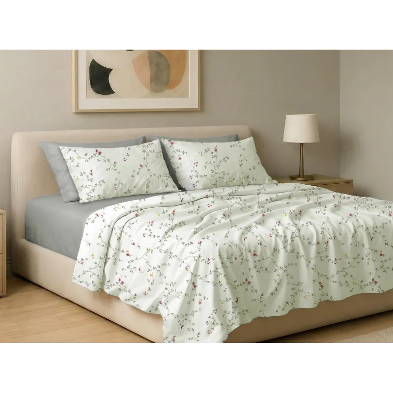 Σετ σεντόνια 6τμχ υπέρδιπλα 240x270-180x200+35 Βαμβακερά 100% εμπριμέ 007009011Χ82Σ78