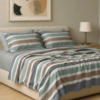Σετ σεντόνια 6τμχ υπέρδιπλα 240x270-180x200+35 Βαμβακερά 100% εμπριμέ 007009011Χ82Σ79