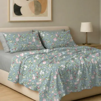 Σετ σεντόνια 6τμχ υπέρδιπλα 240x270-180x200+35 Βαμβακερά 100% εμπριμέ 007009011Χ82Σ81
