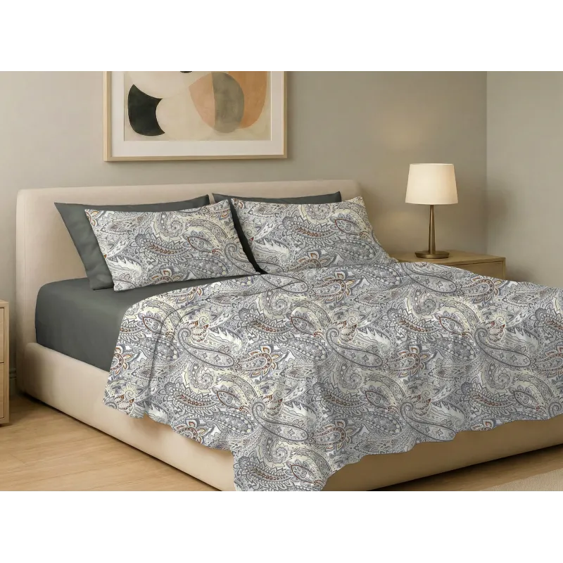 Σετ σεντόνια 6τμχ υπέρδιπλα 240x270-180x200+35 Βαμβακερά 100% εμπριμέ 007009011Χ91Σ76