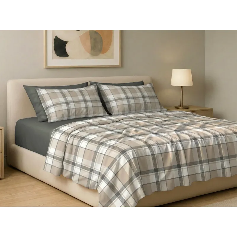 Σετ σεντόνια 6τμχ υπέρδιπλα 240x270-180x200+35 Βαμβακερά 100% εμπριμέ 007009011Χ91Σ82