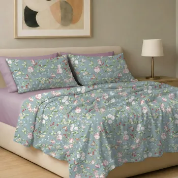 Σετ σεντόνια 6τμχ υπέρδιπλα 240x270-180x200+35 Βαμβακερά 100% εμπριμέ 007009011Χ92Σ81