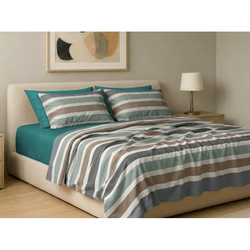 Σετ σεντόνια 6τμχ υπέρδιπλα 240x270-180x200+35 Βαμβακερά 100% εμπριμέ 007009011Χ94Σ79
