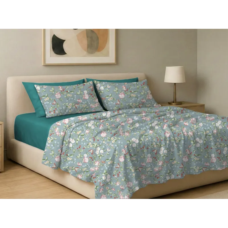 Σετ σεντόνια 6τμχ υπέρδιπλα 240x270-180x200+35 Βαμβακερά 100% εμπριμέ 007009011Χ94Σ81