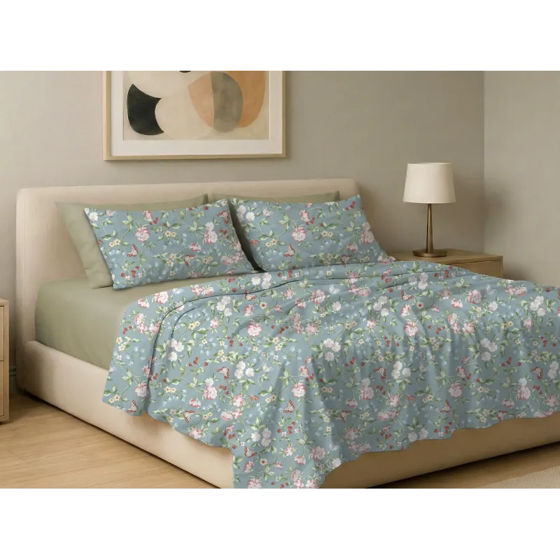 Σετ σεντόνια 6τμχ υπέρδιπλα 240x270-180x200+35 Βαμβακερά 100% εμπριμέ 007009011Χ95Σ81