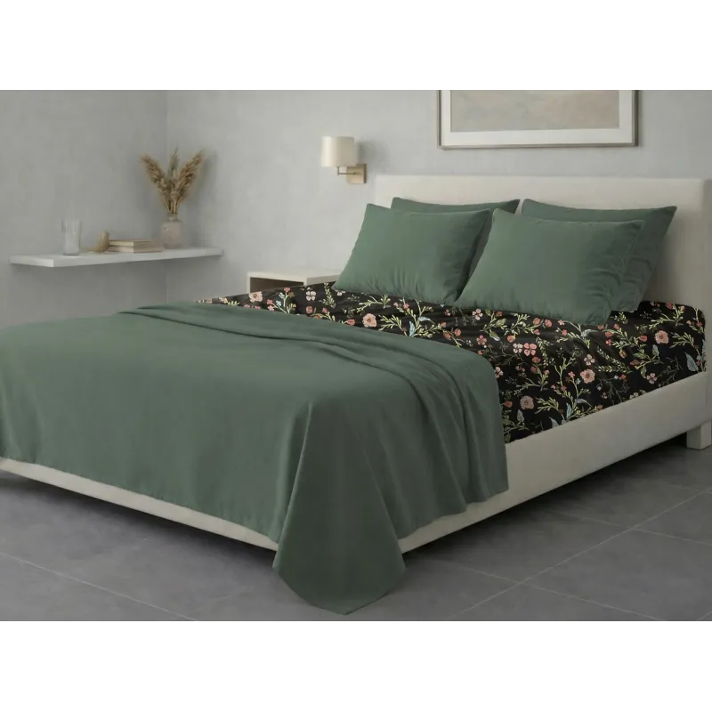 Σετ σεντόνια 6τμχ υπέρδιπλα 240x270-180x200+35 Βαμβακερά 100% εμπριμέ 007009011Σ67Χ90