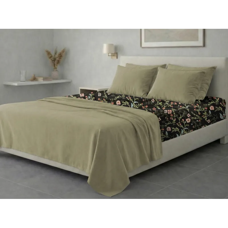 Σετ σεντόνια 6τμχ υπέρδιπλα 240x270-180x200+35 Βαμβακερά 100% εμπριμέ 007009011Σ67Χ95