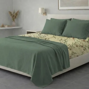 Σετ σεντόνια 6τμχ υπέρδιπλα 240x270-180x200+35 Βαμβακερά 100% εμπριμέ 007009011Σ70Χ90