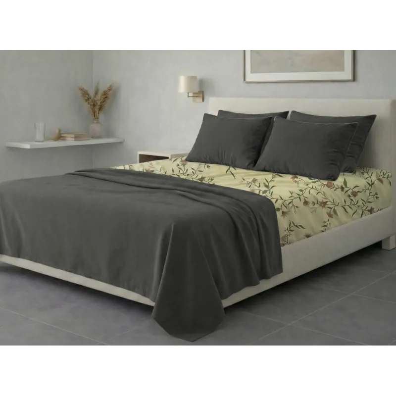 Σετ σεντόνια 6τμχ υπέρδιπλα 240x270-180x200+35 Βαμβακερά 100% εμπριμέ 007009011Σ70Χ91
