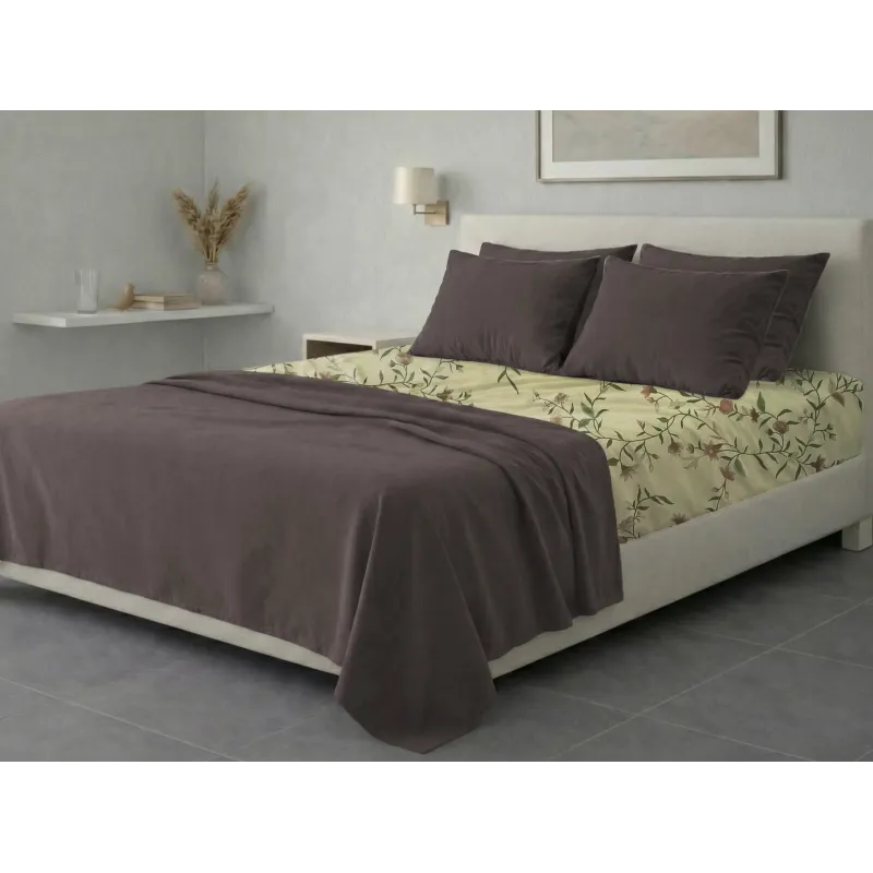 Σετ σεντόνια 6τμχ υπέρδιπλα 240x270-180x200+35 Βαμβακερά 100% εμπριμέ 007009011Σ70Χ93