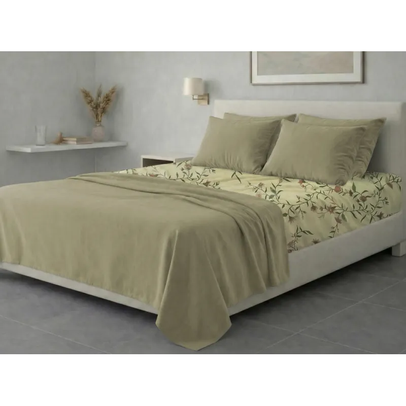 Σετ σεντόνια 6τμχ υπέρδιπλα 240x270-180x200+35 Βαμβακερά 100% εμπριμέ 007009011Σ70Χ95