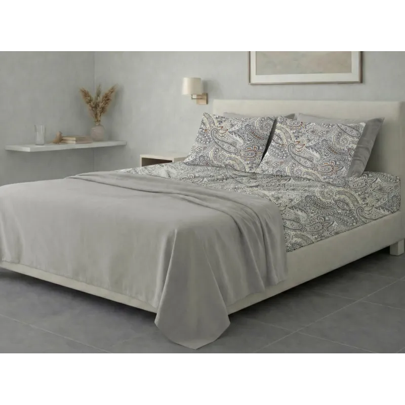 Σετ σεντόνια 6τμχ υπέρδιπλα 240x270-180x200+35 Βαμβακερά 100% εμπριμέ 007009011Σ76Χ82