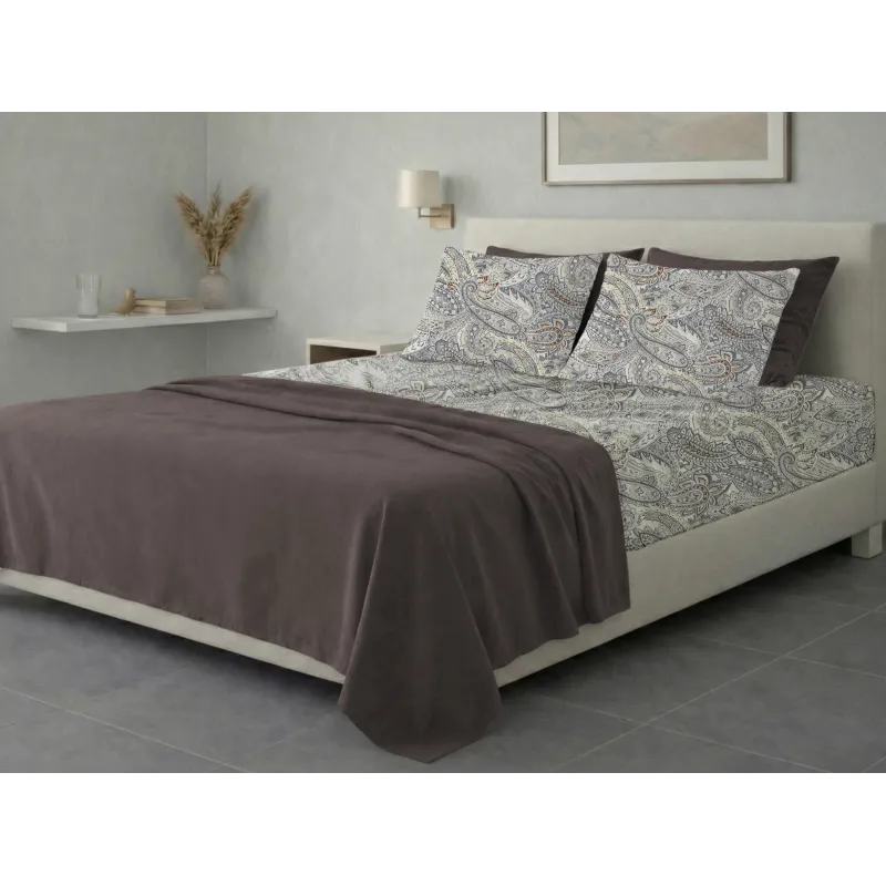 Σετ σεντόνια 6τμχ υπέρδιπλα 240x270-180x200+35 Βαμβακερά 100% εμπριμέ 007009011Σ76Χ93