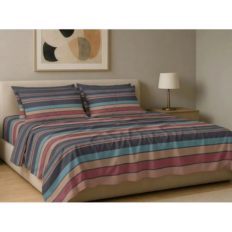 Σετ σεντόνια 6τμχ υπέρδιπλα 240x270-180x200+35 Βαμβακερά 100% εμπριμέ 007009011Σ77