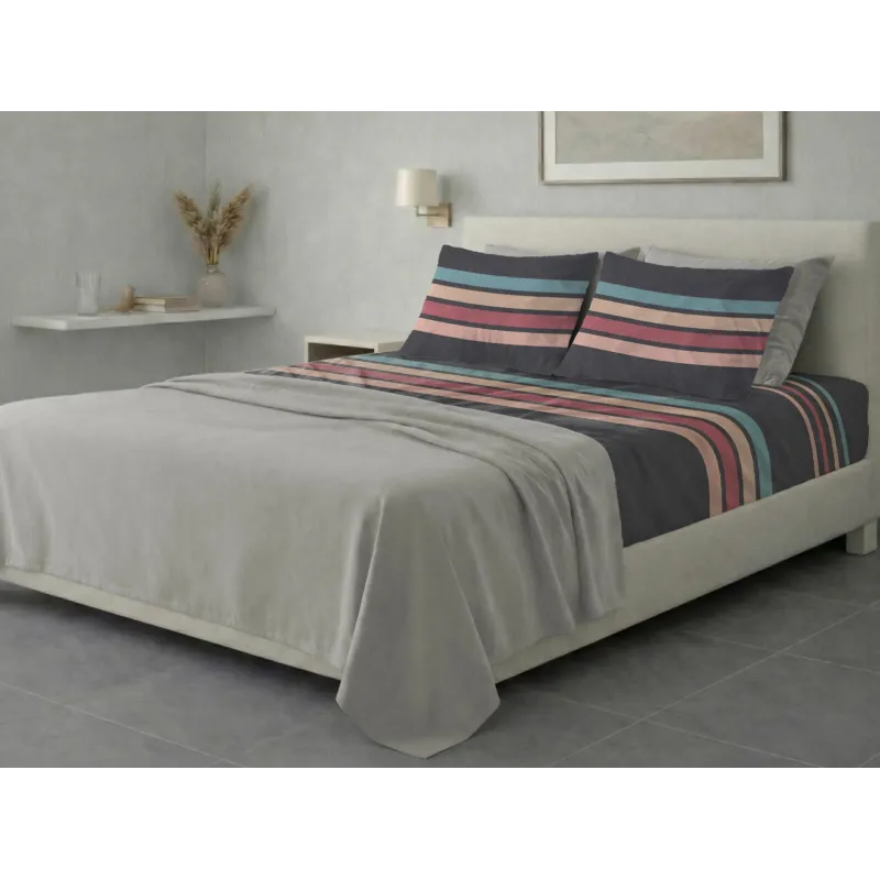 Σετ σεντόνια 6τμχ υπέρδιπλα 240x270-180x200+35 Βαμβακερά 100% εμπριμέ 007009011Σ77Χ82