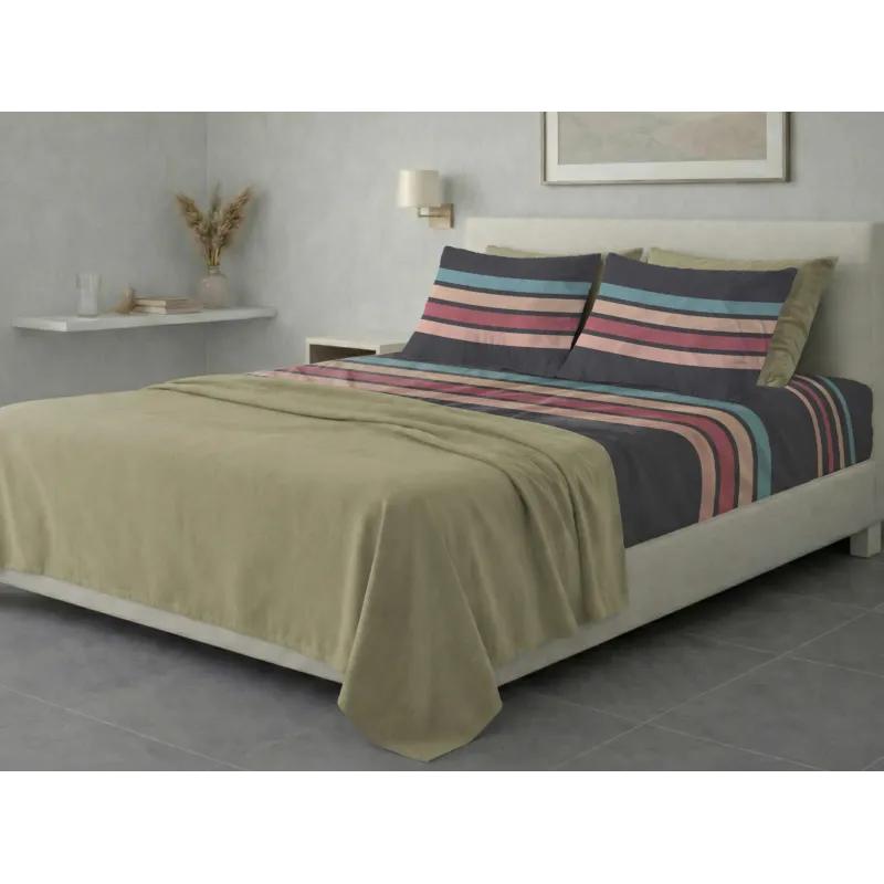 Σετ σεντόνια 6τμχ υπέρδιπλα 240x270-180x200+35 Βαμβακερά 100% εμπριμέ 007009011Σ77Χ95