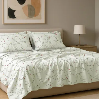 Σετ σεντόνια 6τμχ υπέρδιπλα 240x270-180x200+35 Βαμβακερά 100% εμπριμέ 007009011Σ78