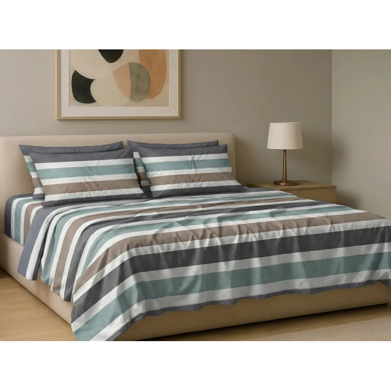 Σετ σεντόνια 6τμχ υπέρδιπλα 240x270-180x200+35 Βαμβακερά 100% εμπριμέ 007009011Σ79