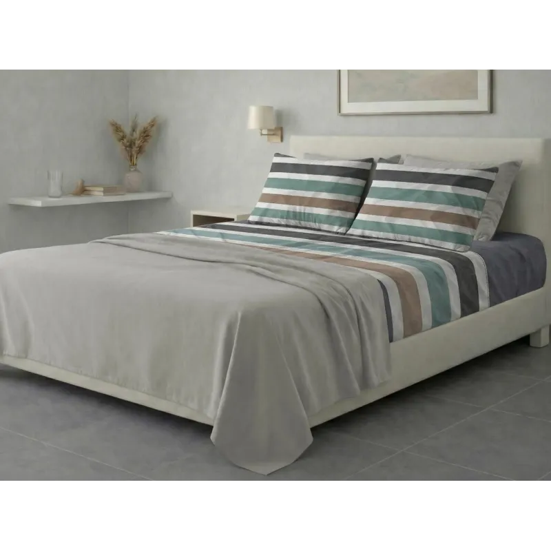Σετ σεντόνια 6τμχ υπέρδιπλα 240x270-180x200+35 Βαμβακερά 100% εμπριμέ 007009011Σ79Χ82