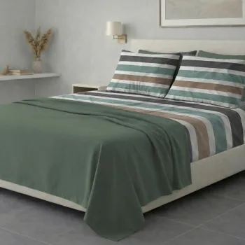 Σετ σεντόνια 6τμχ υπέρδιπλα 240x270-180x200+35 Βαμβακερά 100% εμπριμέ 007009011Σ79Χ90